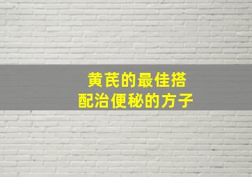 黄芪的最佳搭配治便秘的方子