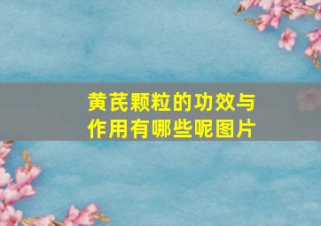 黄芪颗粒的功效与作用有哪些呢图片