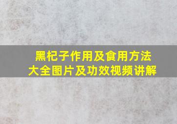 黑杞子作用及食用方法大全图片及功效视频讲解