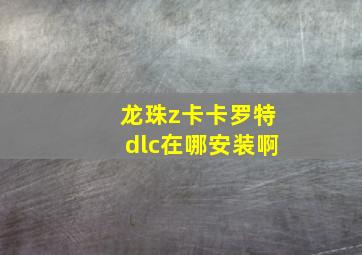 龙珠z卡卡罗特dlc在哪安装啊