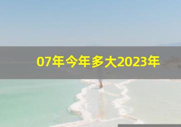 07年今年多大2023年