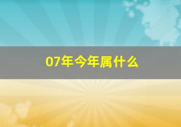 07年今年属什么