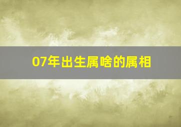 07年出生属啥的属相