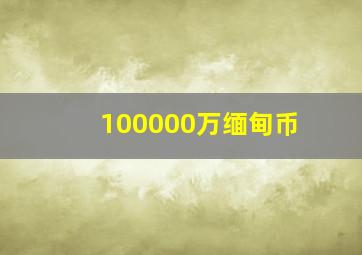 100000万缅甸币