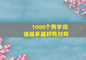 1000个两字词语越多越好吗对吗