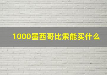 1000墨西哥比索能买什么