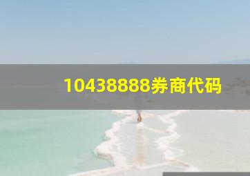 10438888券商代码