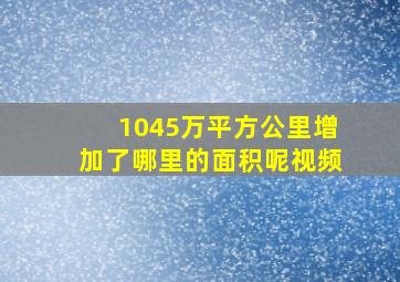 1045万平方公里增加了哪里的面积呢视频