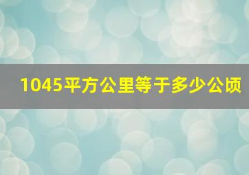 1045平方公里等于多少公顷