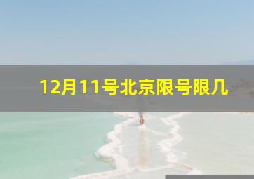 12月11号北京限号限几