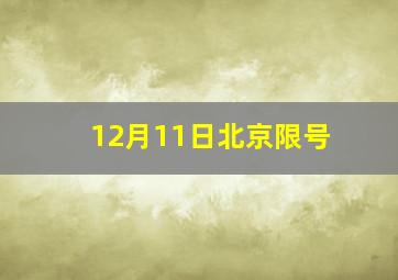 12月11日北京限号