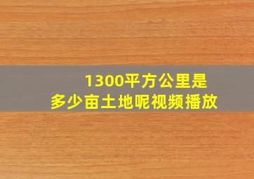 1300平方公里是多少亩土地呢视频播放