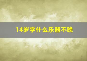 14岁学什么乐器不晚