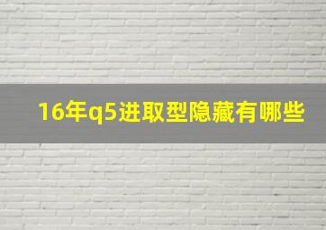 16年q5进取型隐藏有哪些