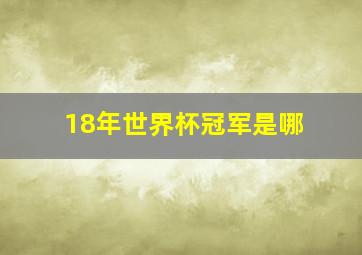 18年世界杯冠军是哪