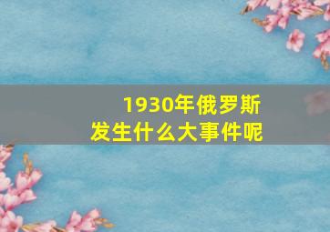 1930年俄罗斯发生什么大事件呢