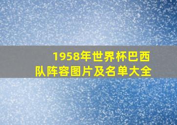 1958年世界杯巴西队阵容图片及名单大全