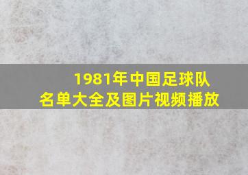 1981年中国足球队名单大全及图片视频播放