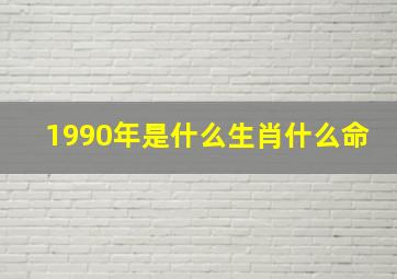 1990年是什么生肖什么命