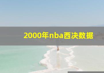 2000年nba西决数据