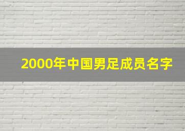 2000年中国男足成员名字