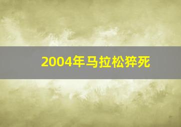 2004年马拉松猝死