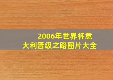 2006年世界杯意大利晋级之路图片大全