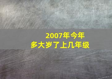 2007年今年多大岁了上几年级