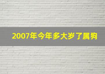 2007年今年多大岁了属狗