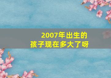 2007年出生的孩子现在多大了呀