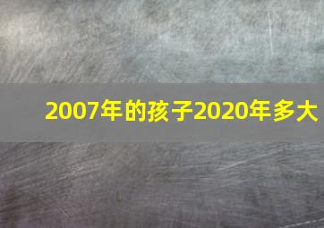 2007年的孩子2020年多大