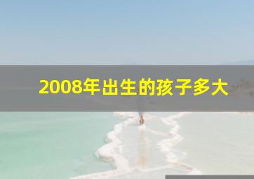 2008年出生的孩子多大