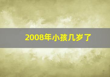 2008年小孩几岁了