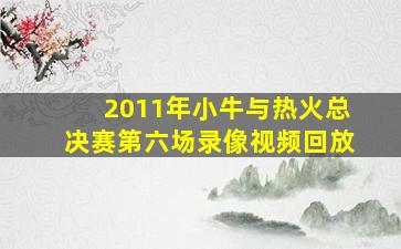 2011年小牛与热火总决赛第六场录像视频回放