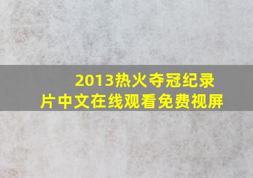 2013热火夺冠纪录片中文在线观看免费视屏