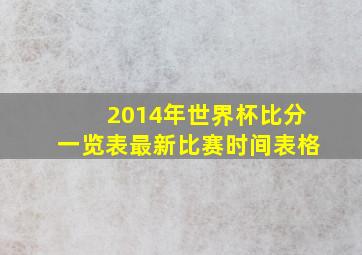 2014年世界杯比分一览表最新比赛时间表格