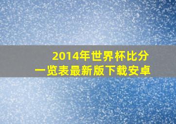 2014年世界杯比分一览表最新版下载安卓