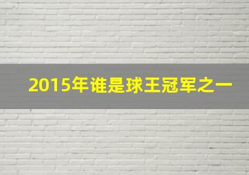 2015年谁是球王冠军之一