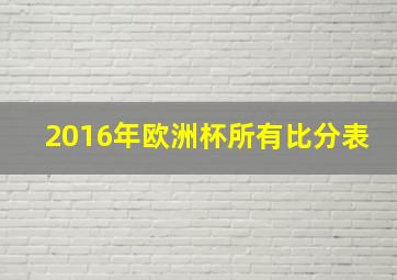 2016年欧洲杯所有比分表