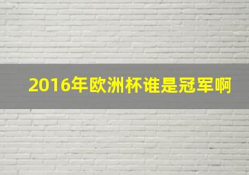 2016年欧洲杯谁是冠军啊