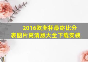 2016欧洲杯最终比分表图片高清版大全下载安装