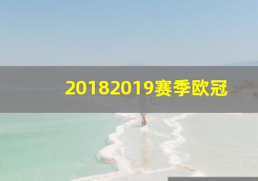 20182019赛季欧冠