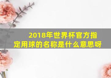 2018年世界杯官方指定用球的名称是什么意思呀