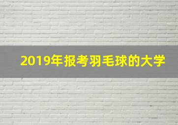 2019年报考羽毛球的大学