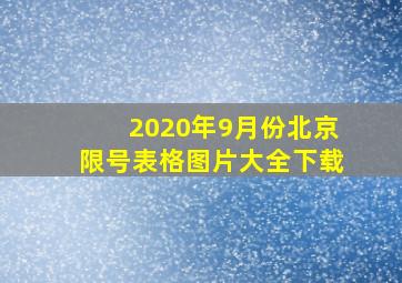 2020年9月份北京限号表格图片大全下载