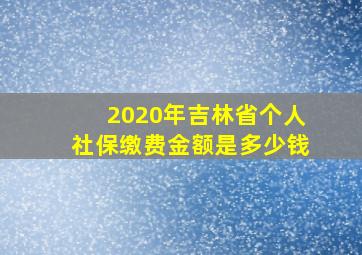 2020年吉林省个人社保缴费金额是多少钱