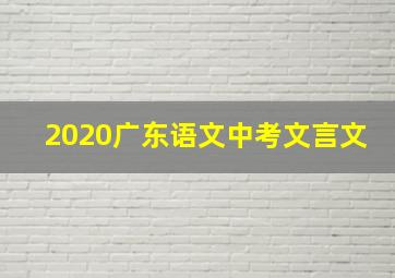 2020广东语文中考文言文