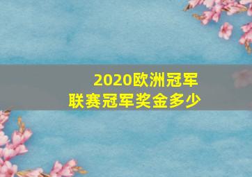 2020欧洲冠军联赛冠军奖金多少