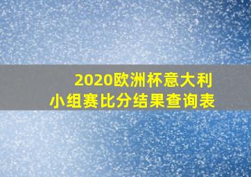 2020欧洲杯意大利小组赛比分结果查询表