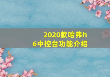 2020款哈弗h6中控台功能介绍